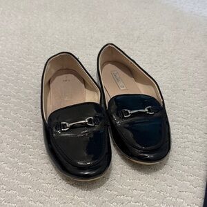 Zara Black Patent Loafers with Silver Horsebit